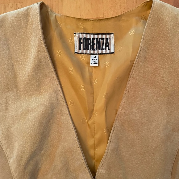 Forenza Genuine Leather Button Vest Yellow Women’s Medium - Picture 5 of 11